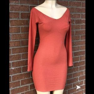 Long sleeve ribbed dress